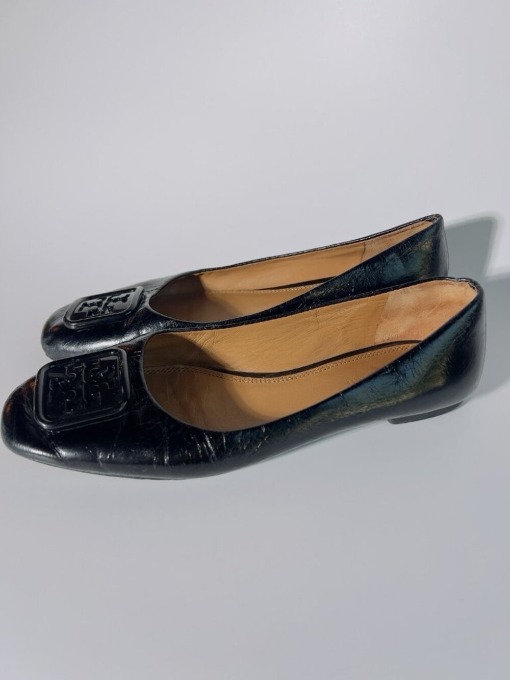 Tory Burch Georgina Leather Ballet Flats Black Size 6.5 M - Picture 6 of 14
